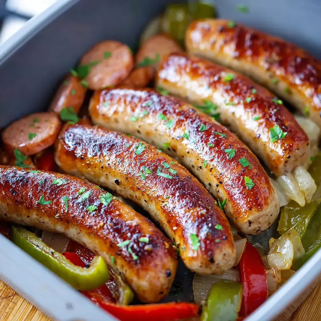 Air Fryer Brats with Peppers and Onions: Satisfying Perfection