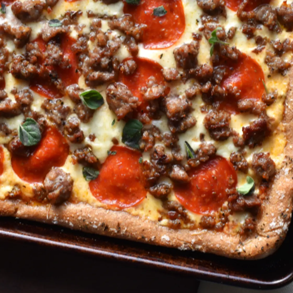 Easy Sourdough Sheet Pan Pizza