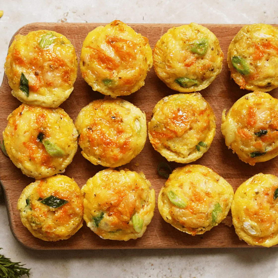 Mini crustless carrot quiches