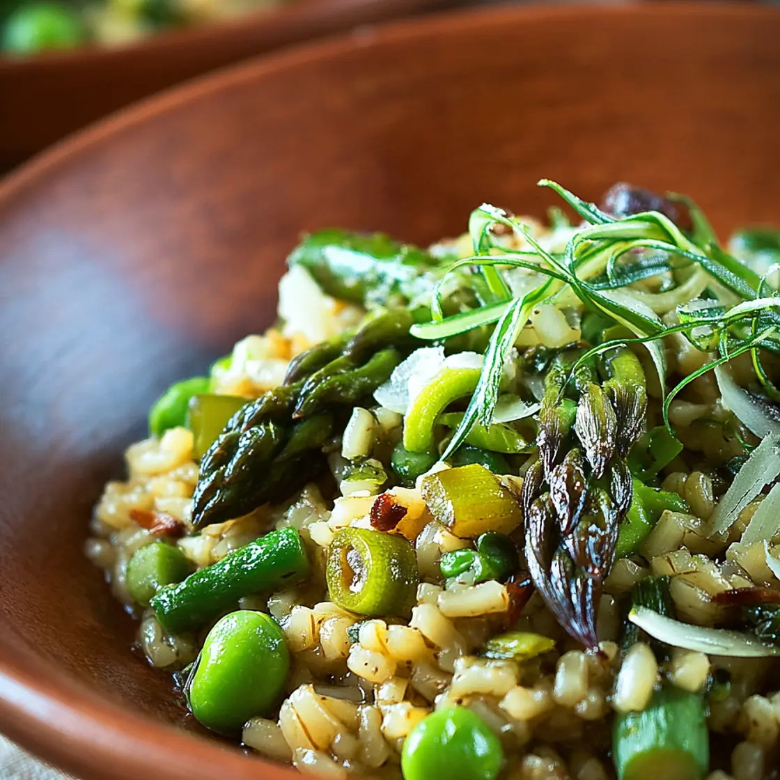 Spring Vegetable Brown Rice Risotto Recipe