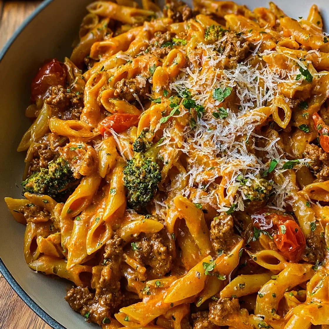 Creamy Tomato Beef Pasta Recipe