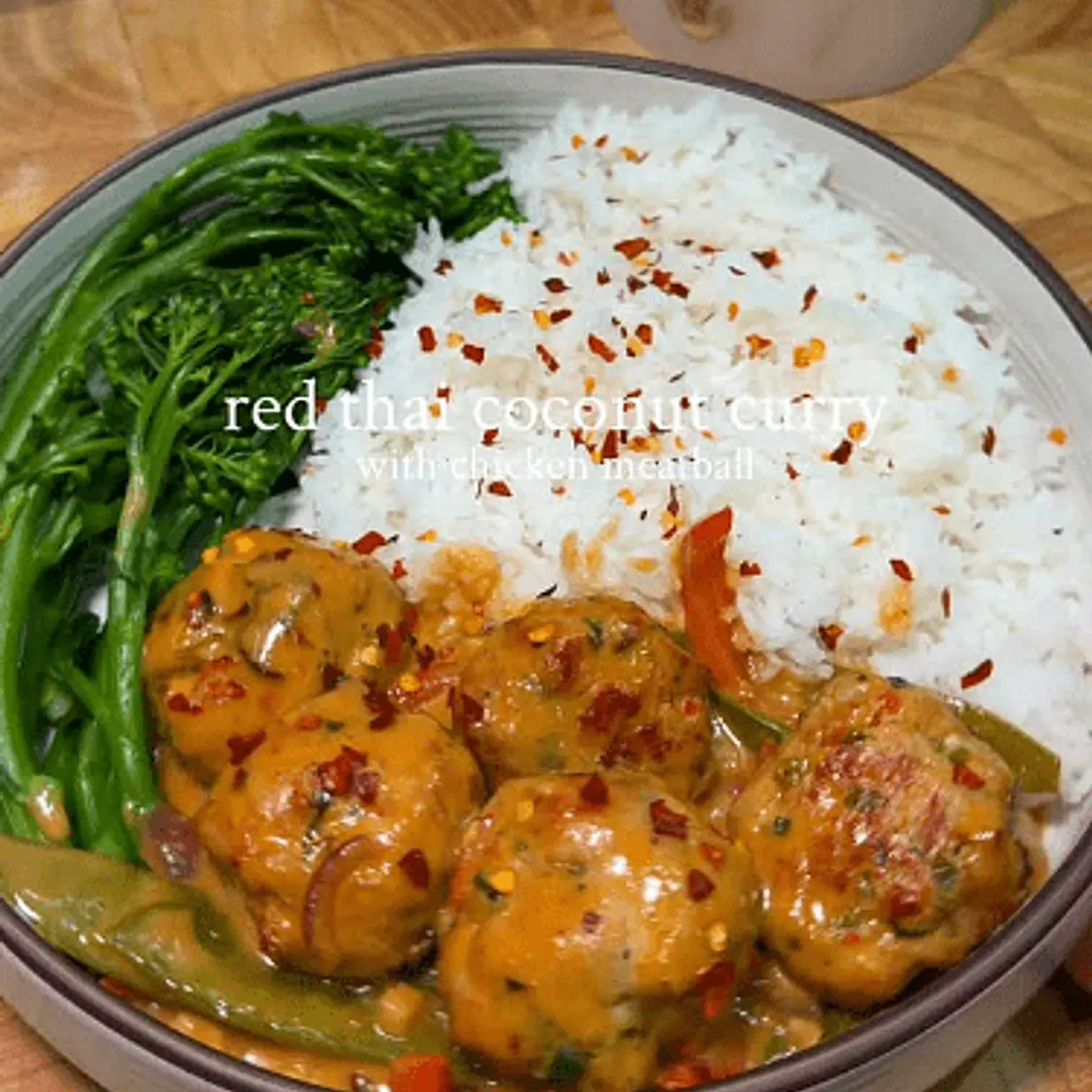 Red Thai Coconut Curry Meatballs