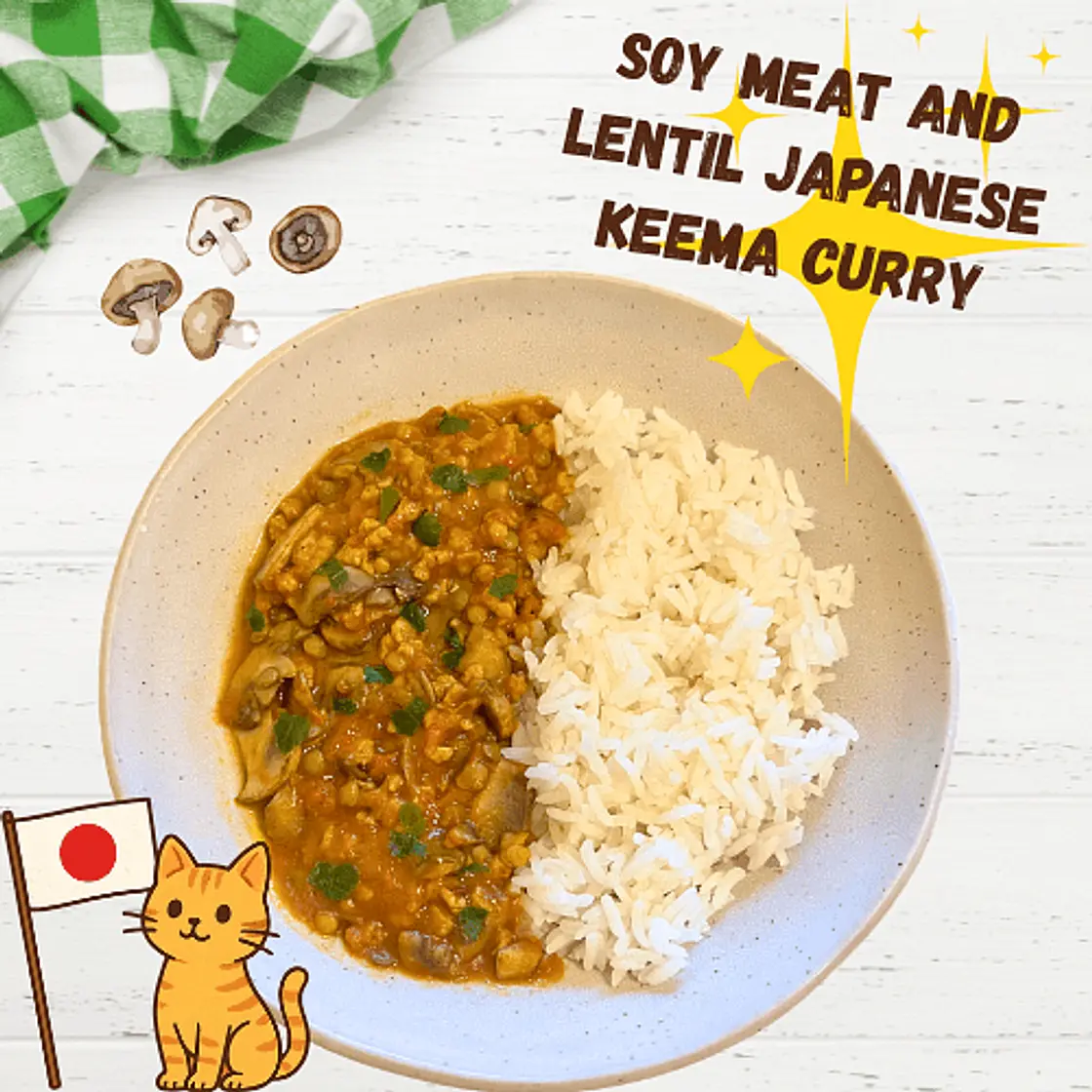 Soy Meat and Lentil Keema Curry