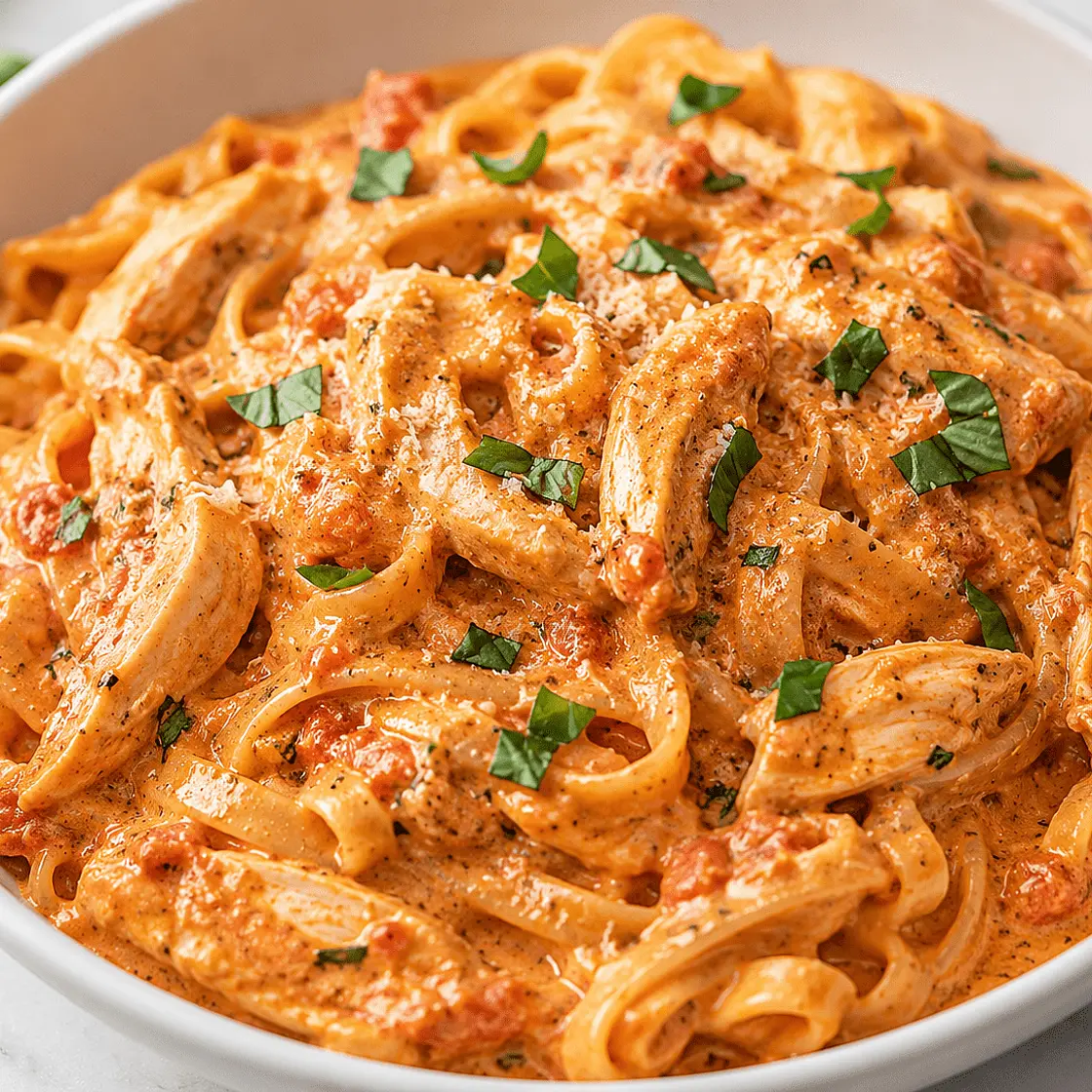 Instant Pot Chicken in Creamy Tomato Alfredo Sauce
