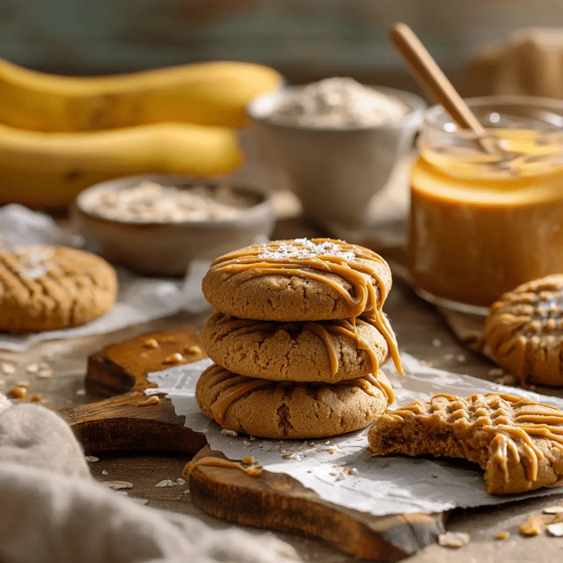 Peanut Butter Banana Vegan Cookies