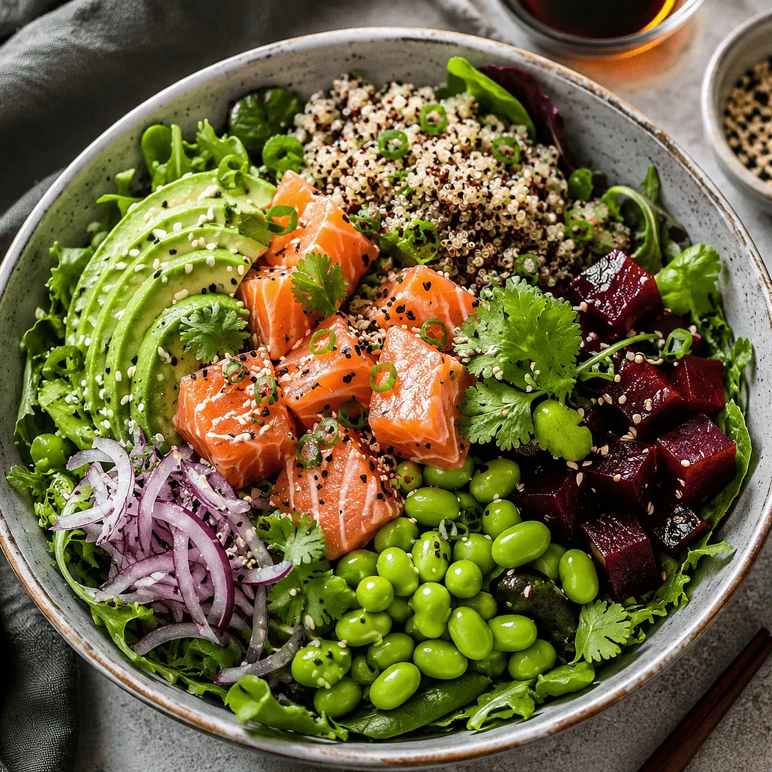 Lachs-Avocado-Bowl