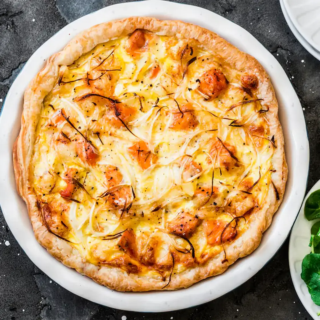 Quiche au poireau et saumon fumé