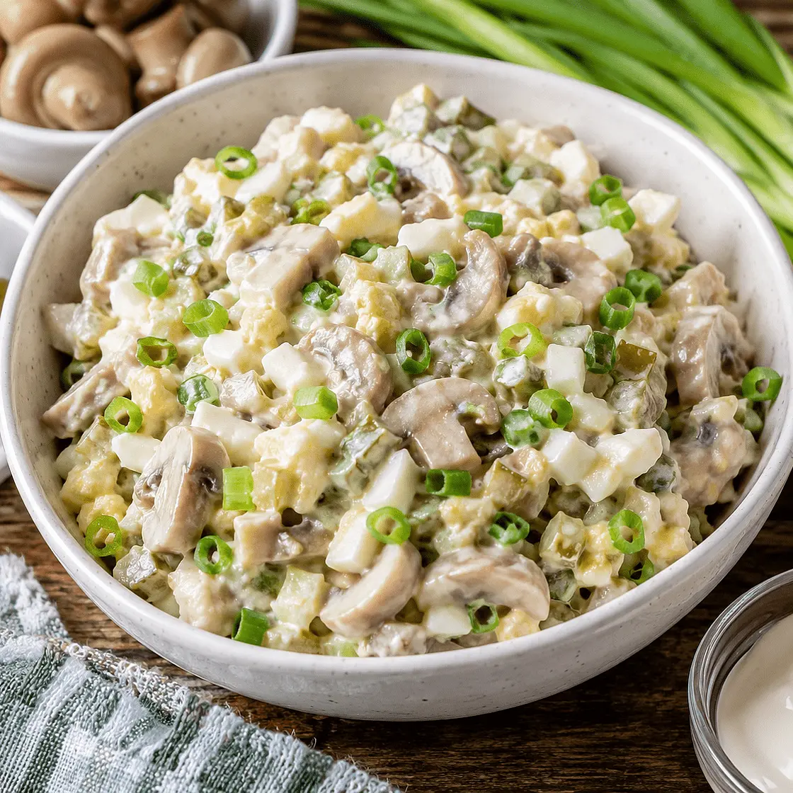 Salat mit marinierten Pilzen