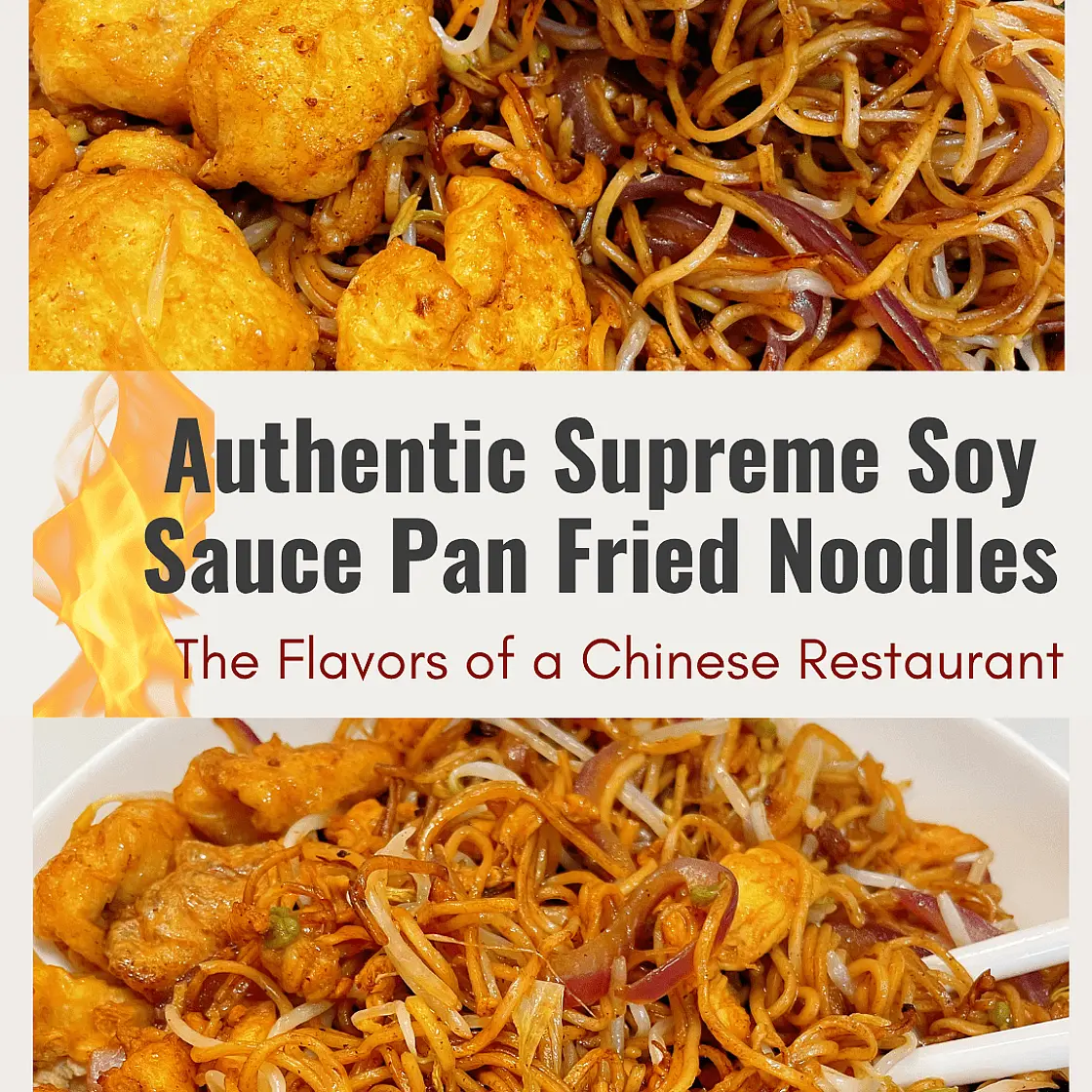 Cantonese Soy Sauce Egg Noodles with Chicken, Tofu & Onion