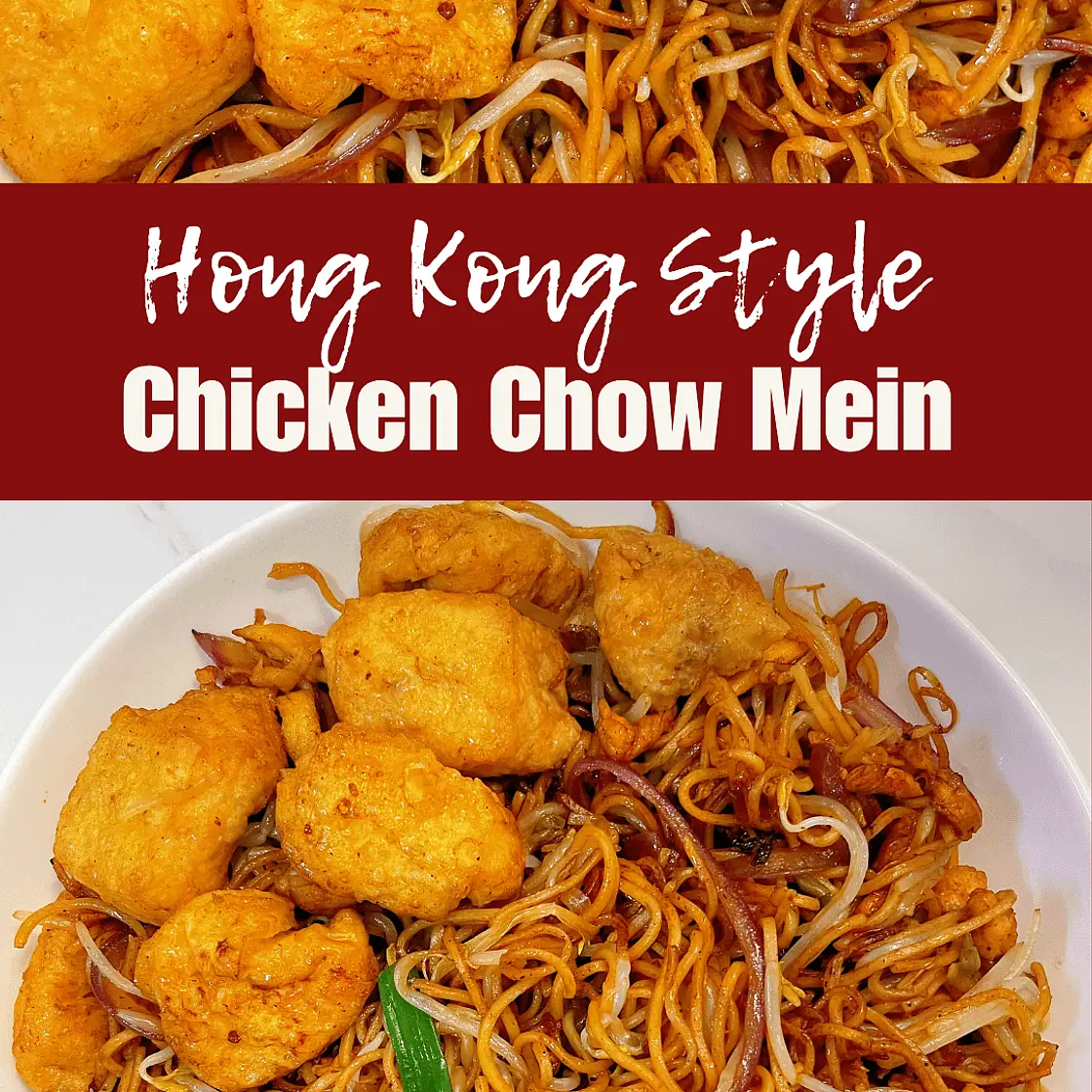 Cantonese Soy Sauce Egg Noodles with Chicken, Tofu & Onion