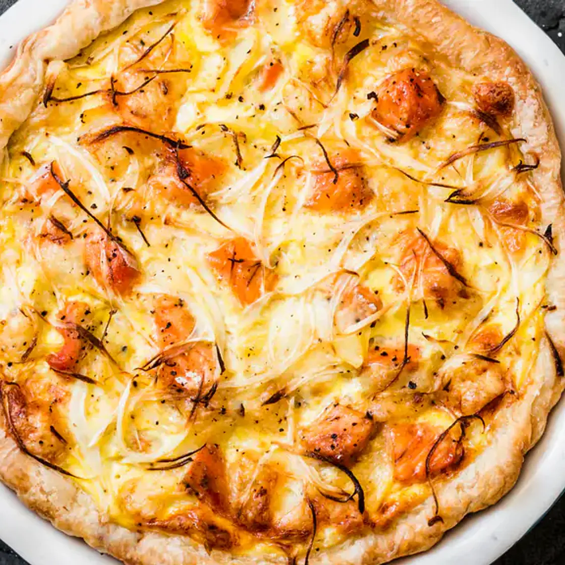 Quiche au poireau et saumon fumé