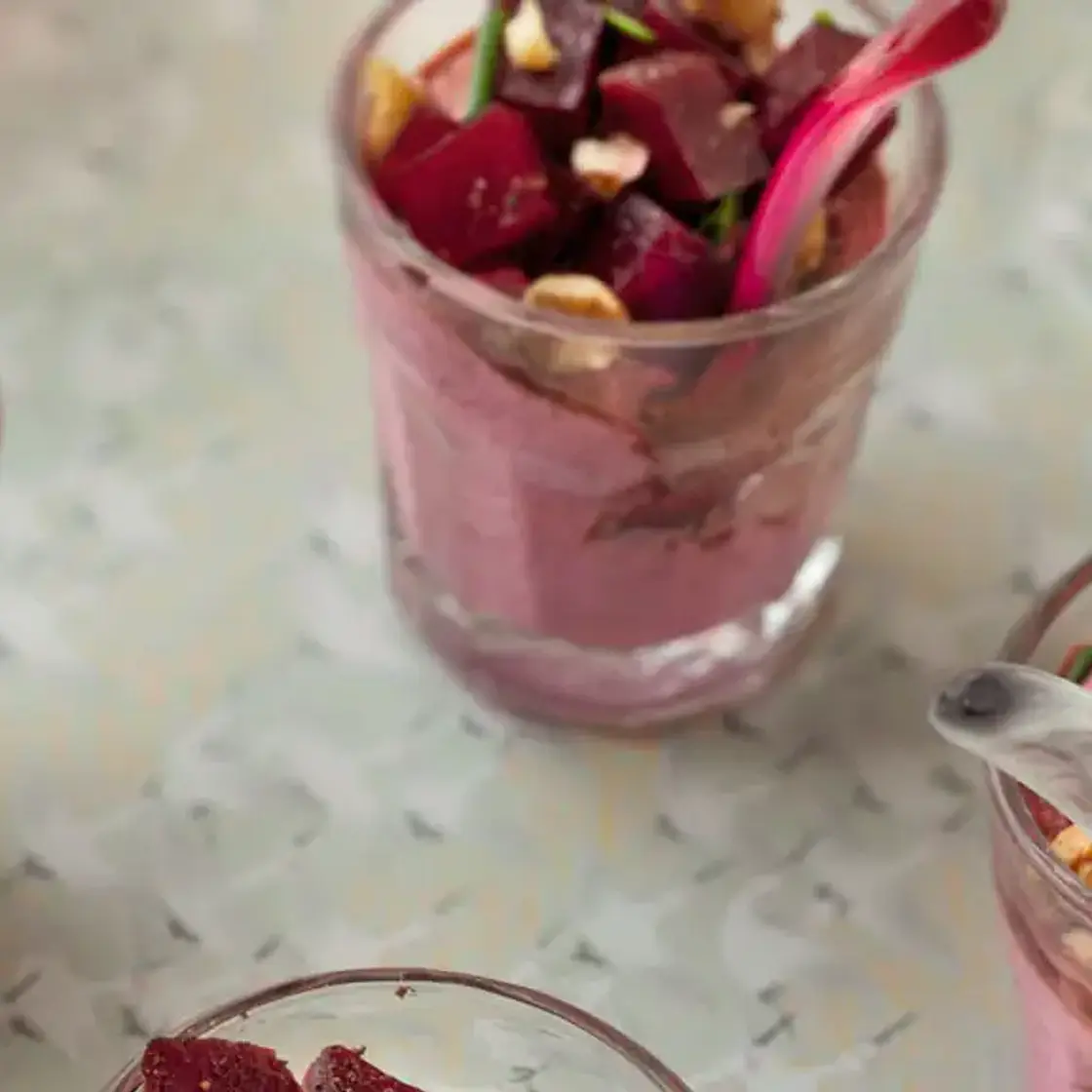 Verrines de betterave et fromage frais