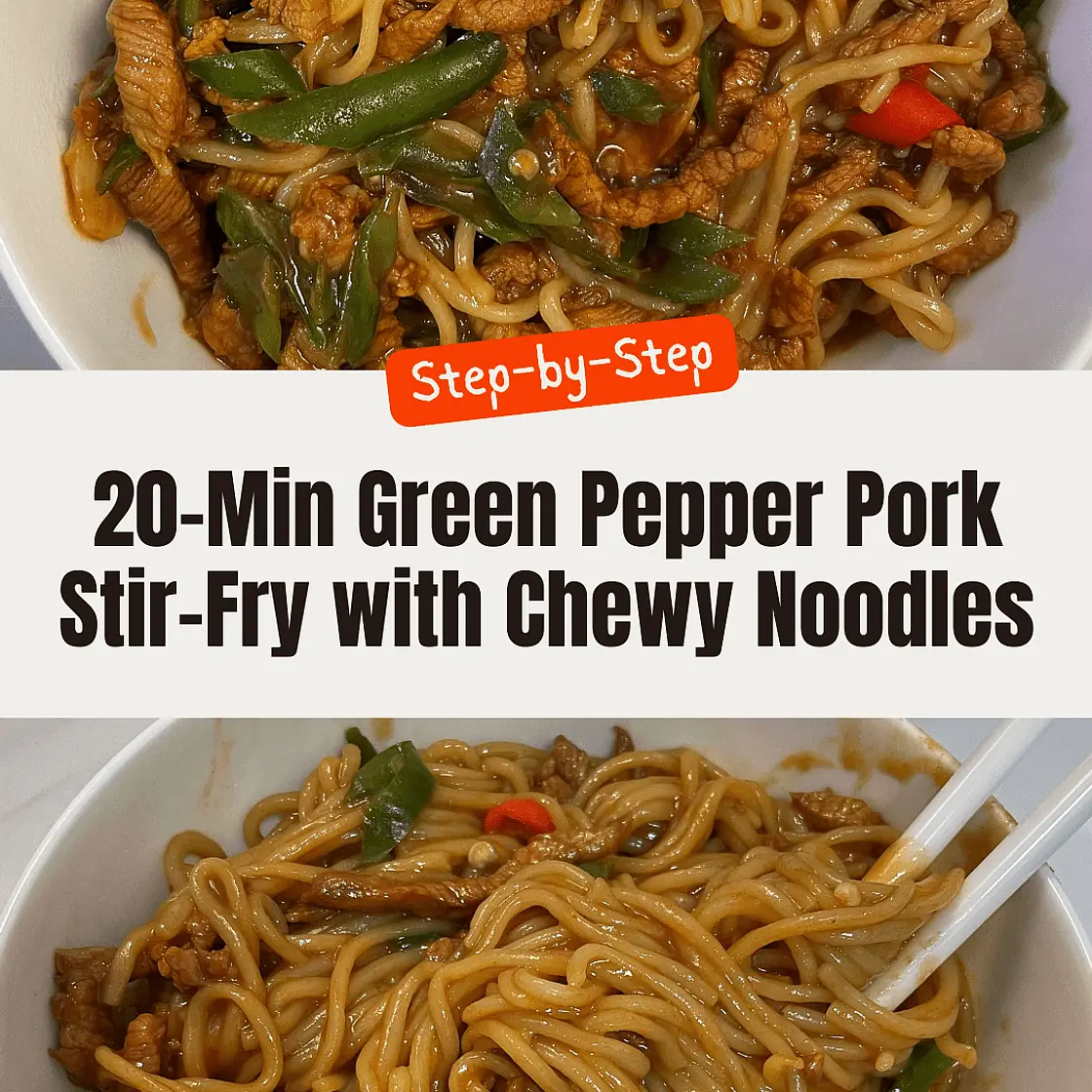 Stir-Fried Pork & Peppers Tossed with Noodles