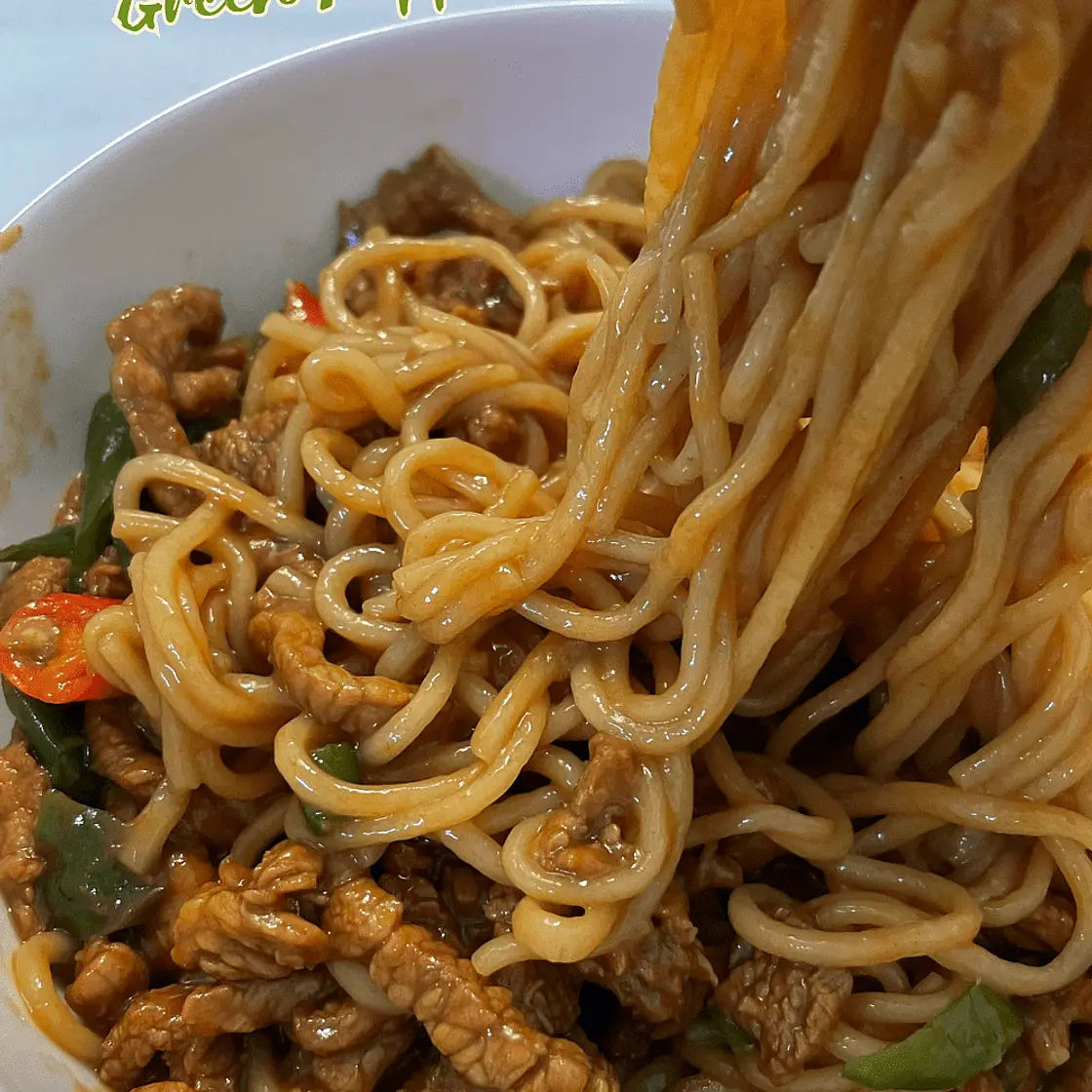 Stir-Fried Pork & Peppers Tossed with Noodles