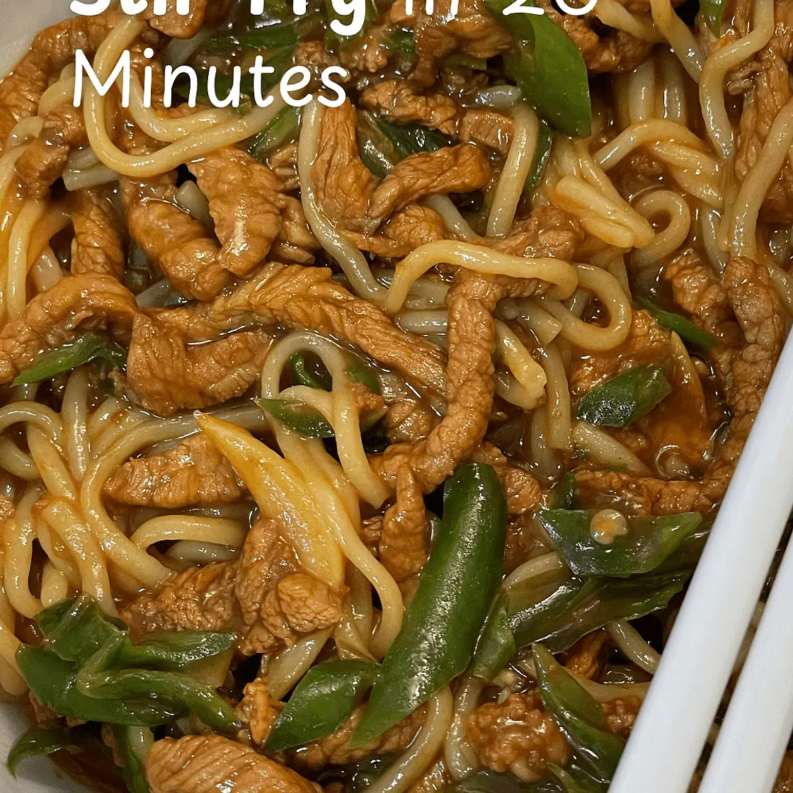 Stir-Fried Pork & Peppers Tossed with Noodles