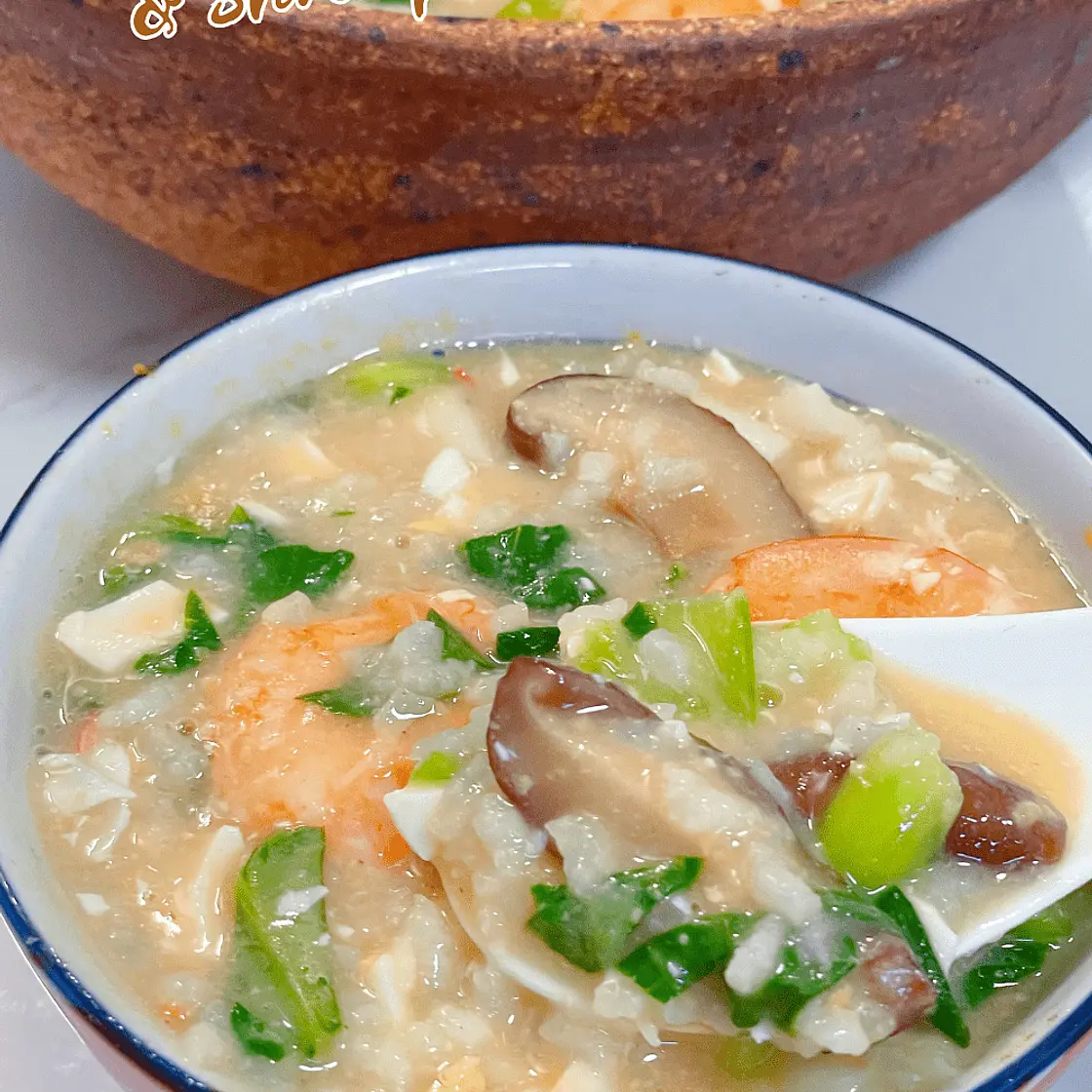 Chinese Salted Egg Yolk & Shrimp Congee