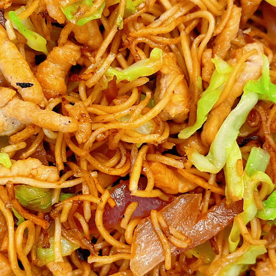Cabbage & Thinly Sliced Pork Chow Mein Recipe