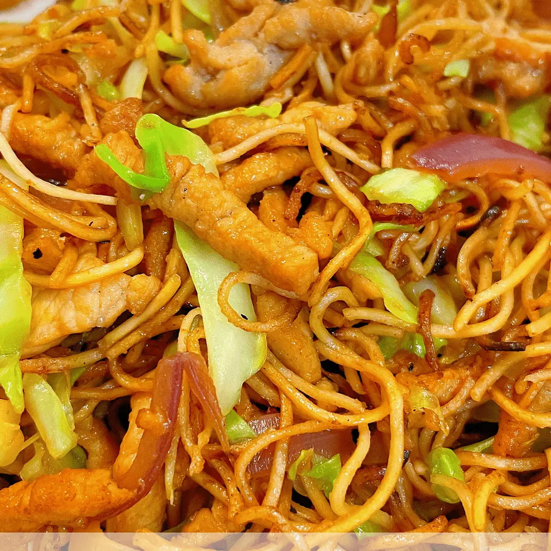 Cabbage & Thinly Sliced Pork Chow Mein Recipe