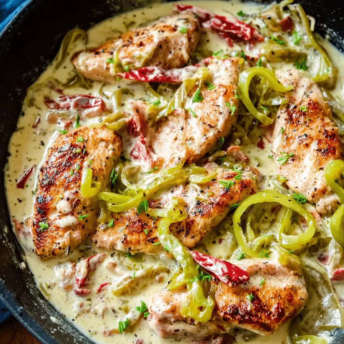 Creamy Pepperoncini Chicken Skillet