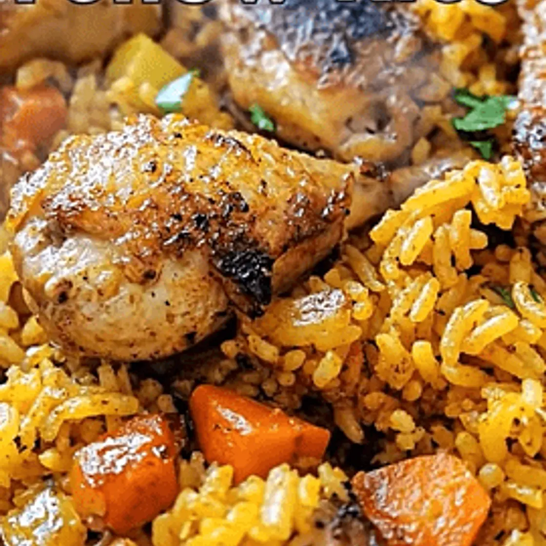 Oven Baked Chicken and Yellow Rice