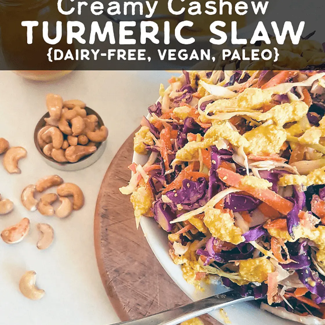 Creamy Cashew Turmeric Slaw