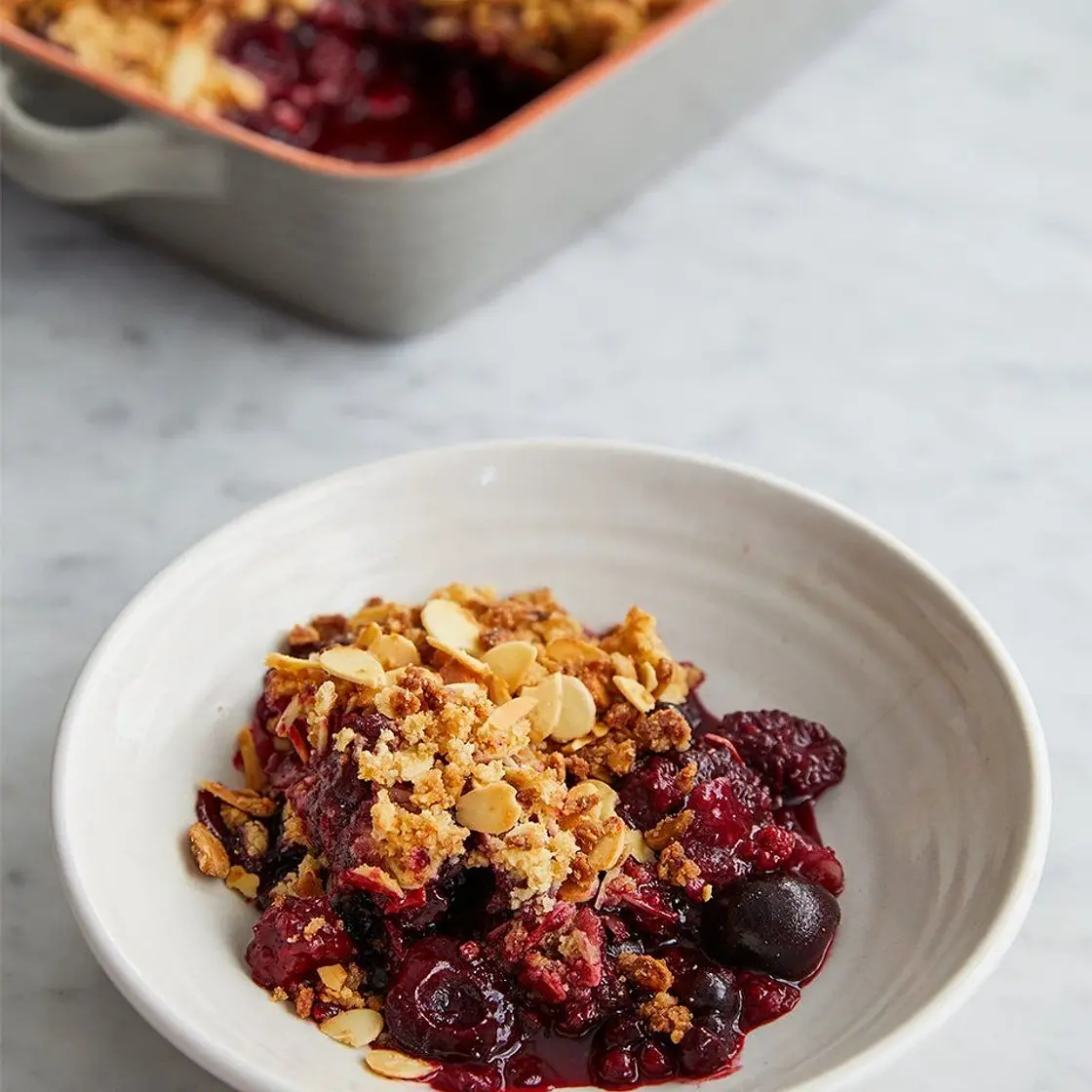 Frozen fruit & almond crumble
