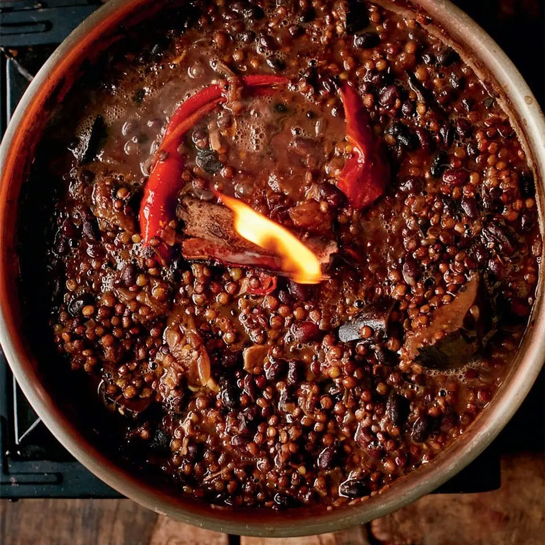 Smoky aubergine daal