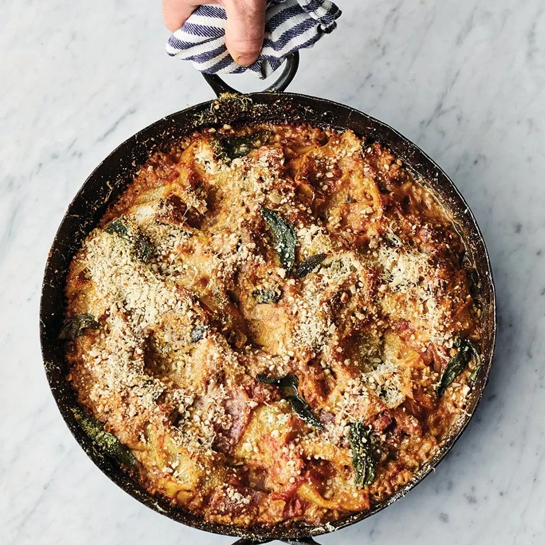 Scruffy aubergine lasagne