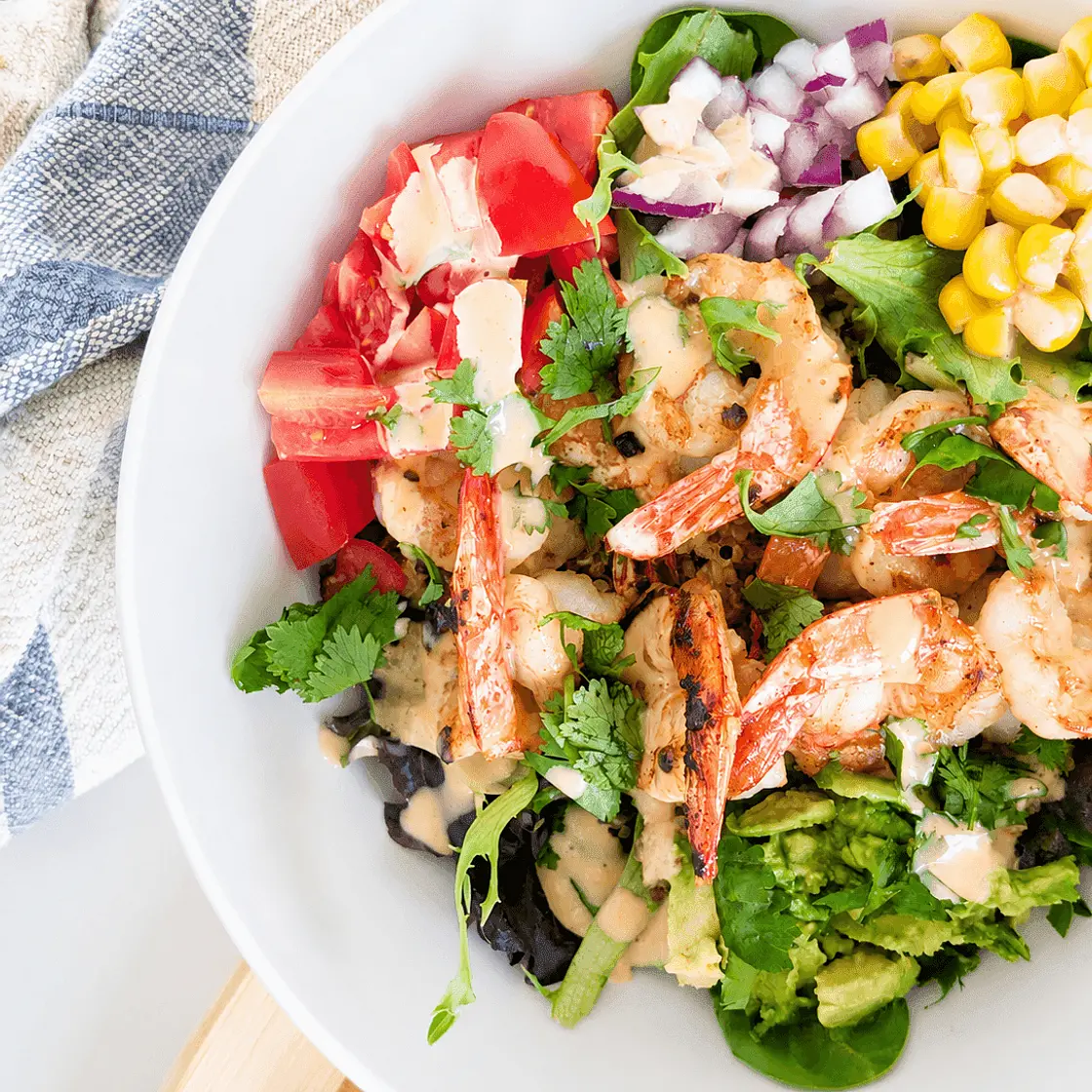 Garlic Butter Shrimp Quinoa Bowl with Yum Yum Sauce
