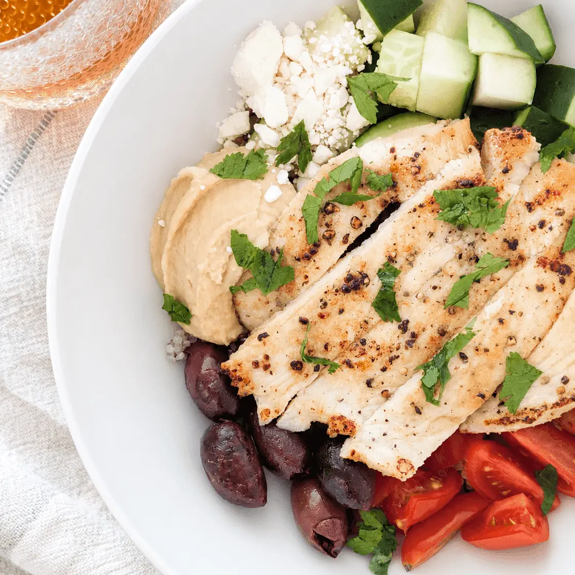 Mediterranean Grain Bowl With Chicken