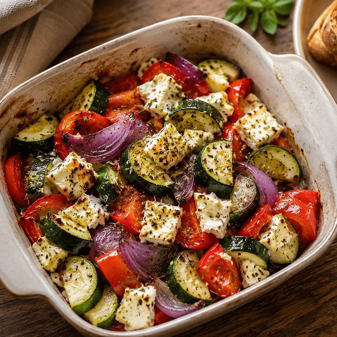 Baked feta vegetables