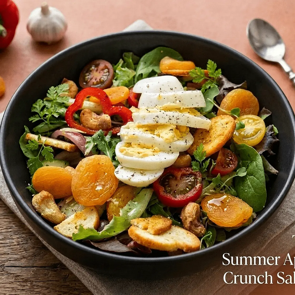 Tangy Summer Apricot Crunch salad