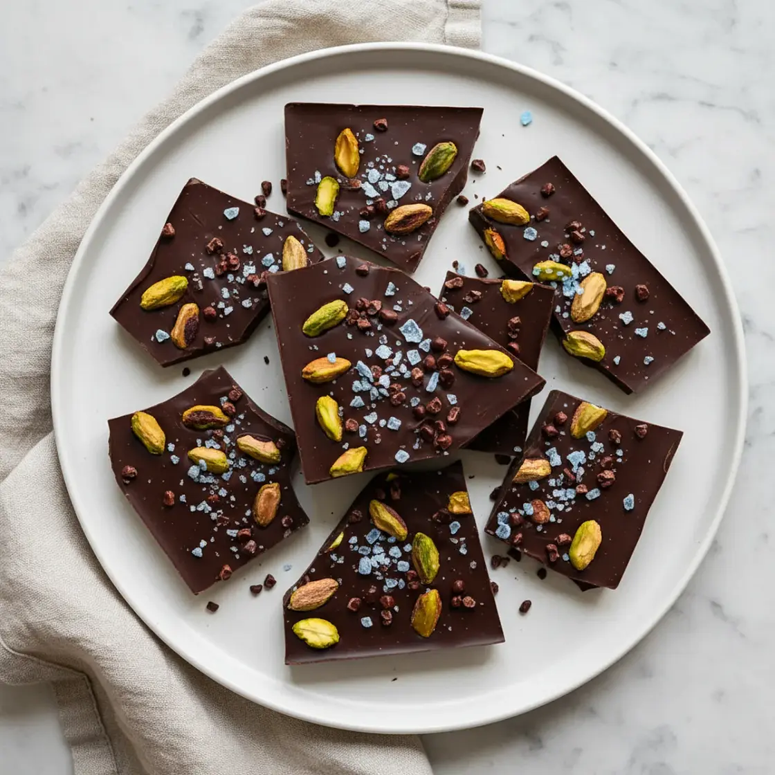 Dark Chocolate Bark with Persian Blue Salt