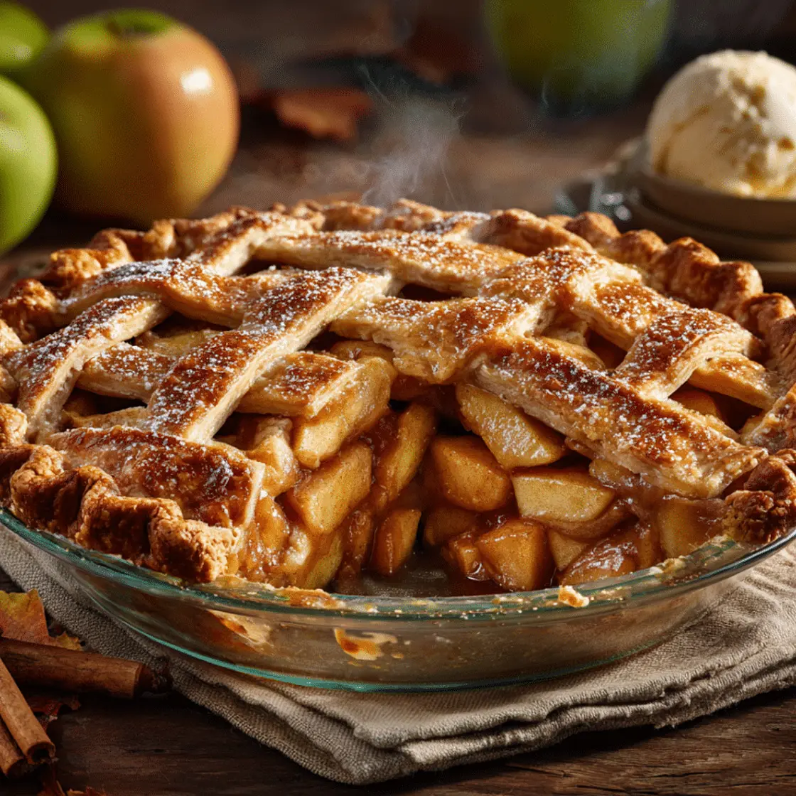 Caramel Apple Pie with Brown Butter Bourbon Filling