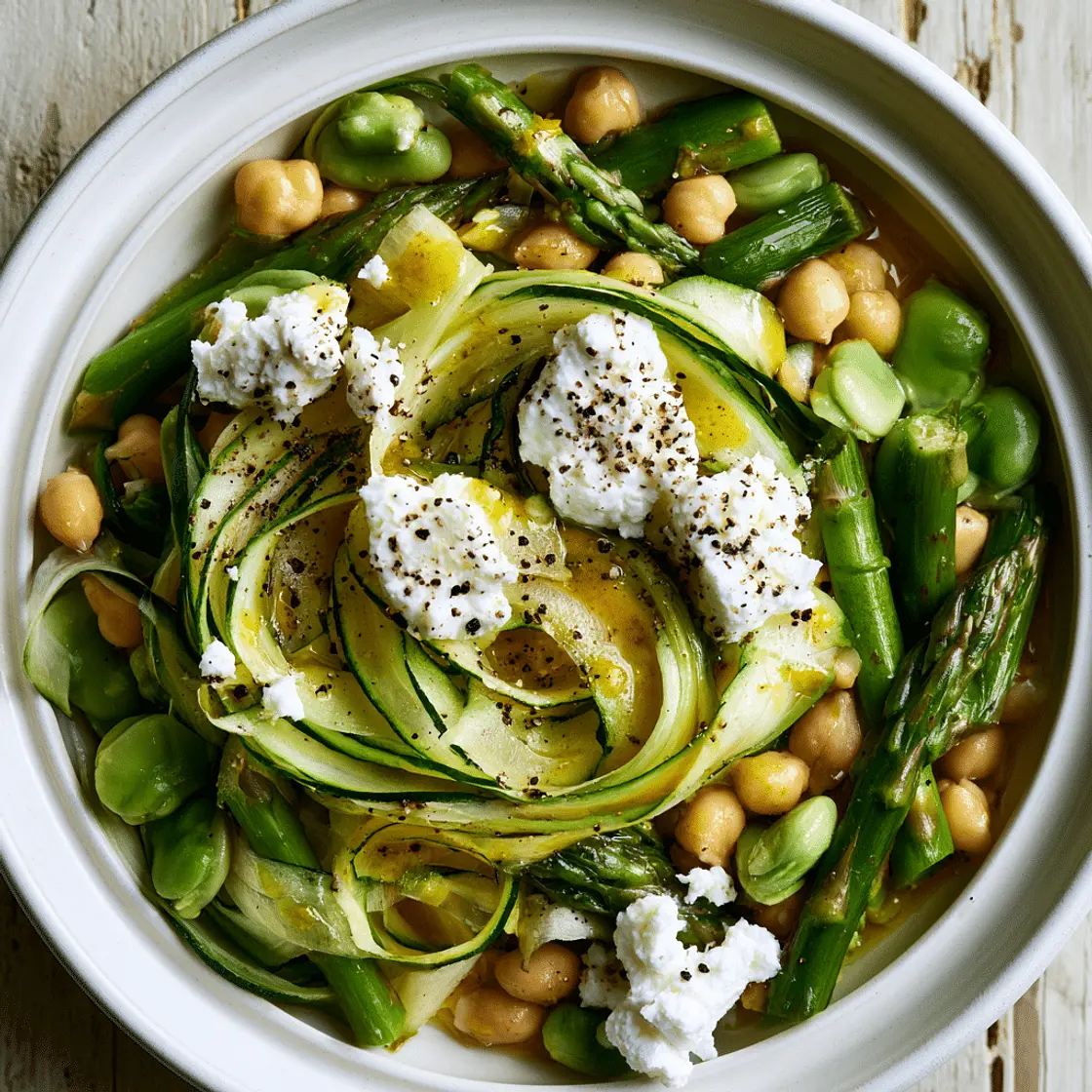 Summer Veggie Salad with Asparagus and Fava Beans