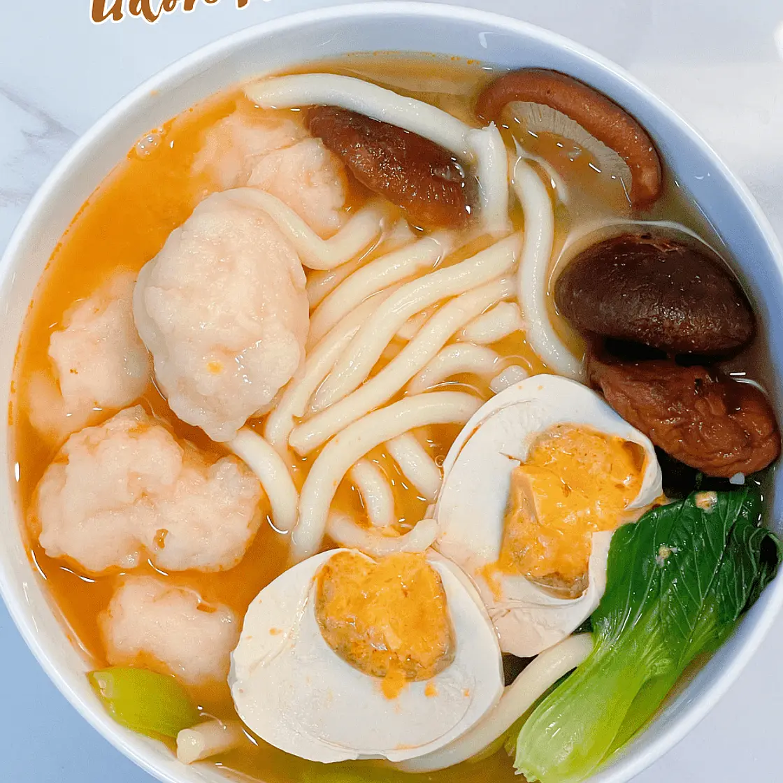 Low-Fat, Healthy Miso Shrimp Paste Udon Noodles