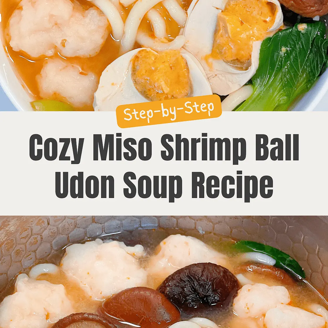 Low-Fat, Healthy Miso Shrimp Paste Udon Noodles
