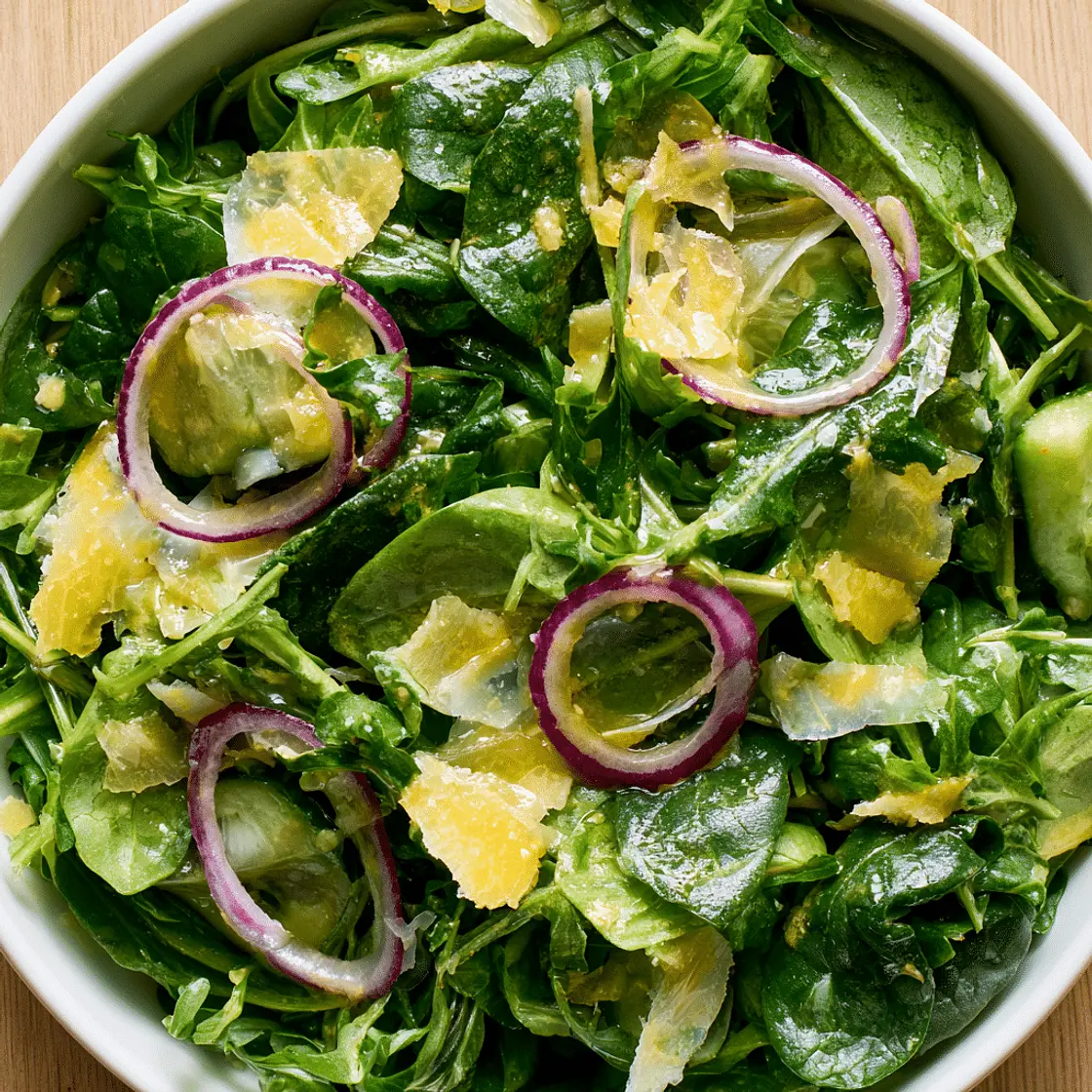 Arugula Spinach Salad With Lemon Dressing