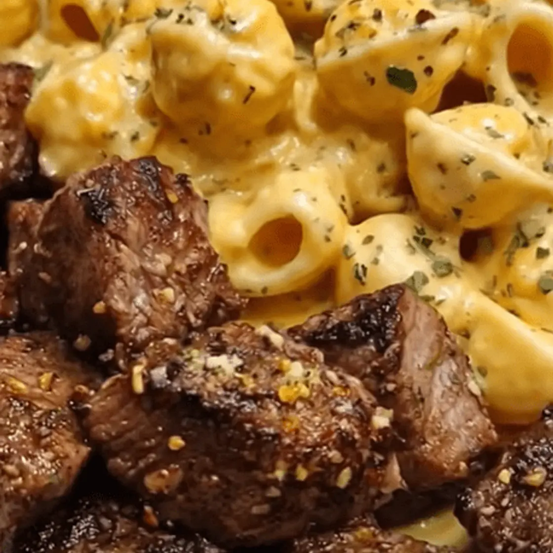 Garlic Butter Steak Bites with Jalapeño Ranch Cheddar Shells