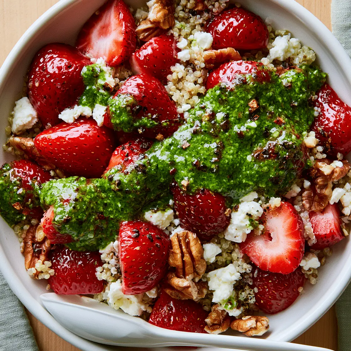 Spicy Green Dressing with Strawberry Quinoa Salad