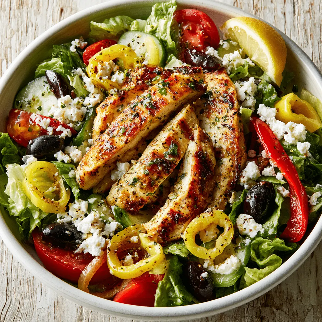 Greek Chicken Salad with Homemade Red Wine Vinaigrette