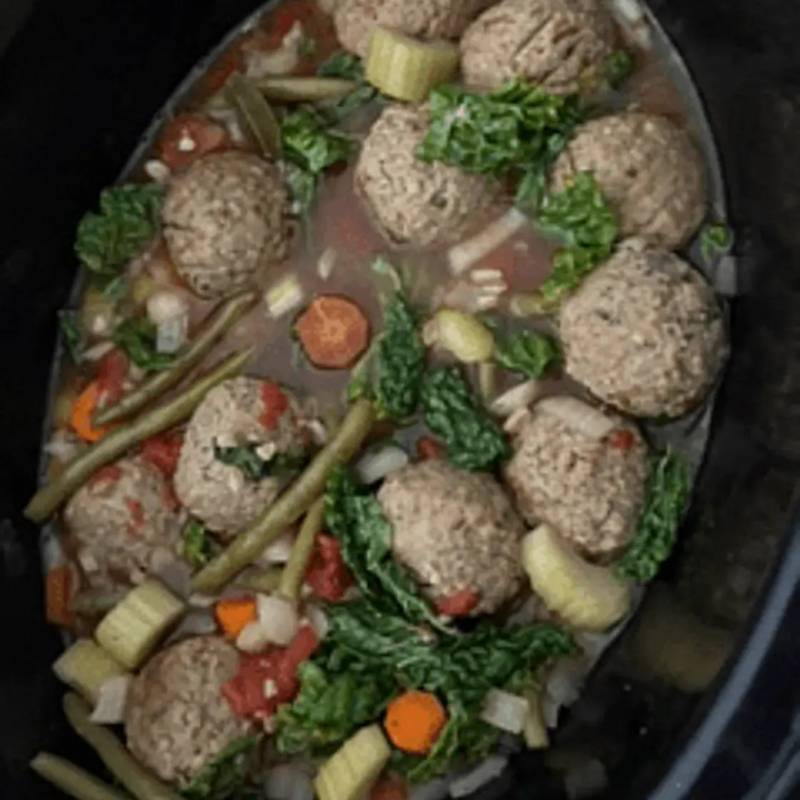 Mini Turkey Meatball Veggie Soup