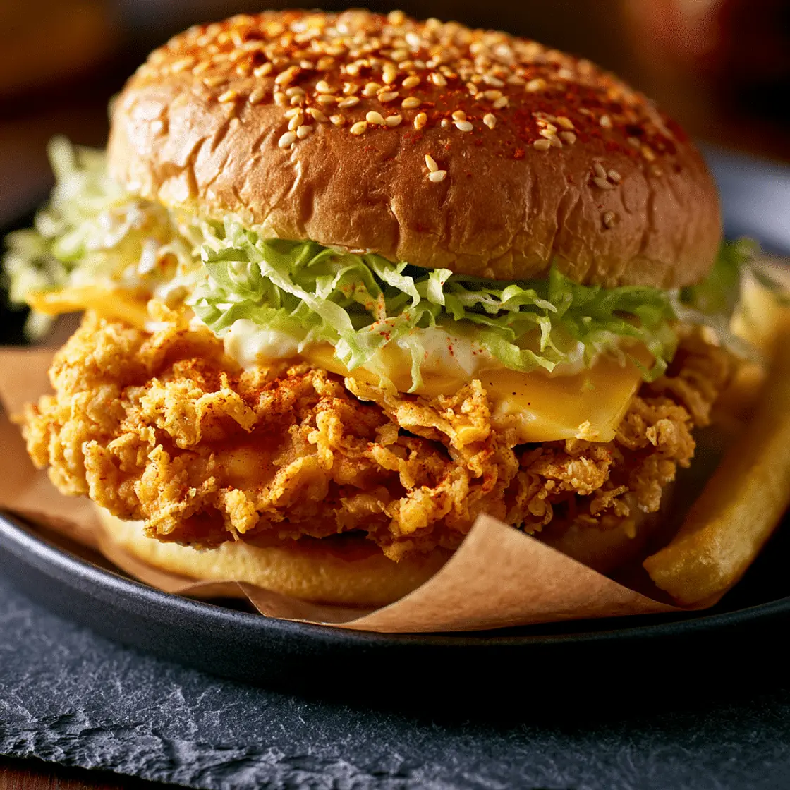 Homemade Zinger Burger (KFC Copycat Recipe)