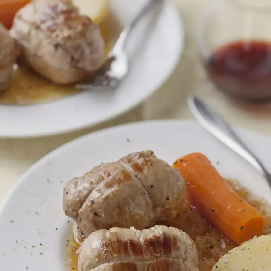 Paupiettes de veau au vin blanc