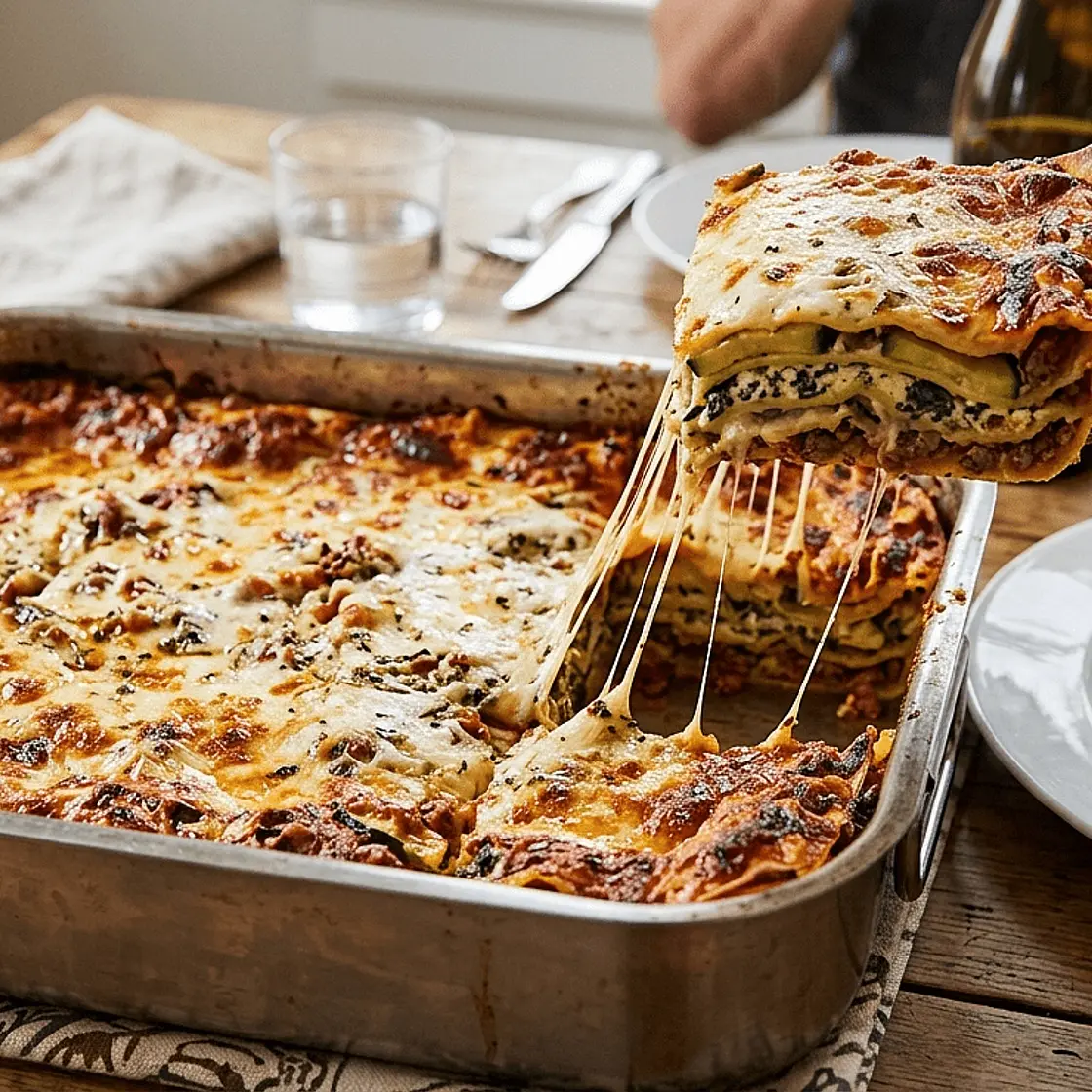 Non-Soggy Zucchini & Meat Lasagna