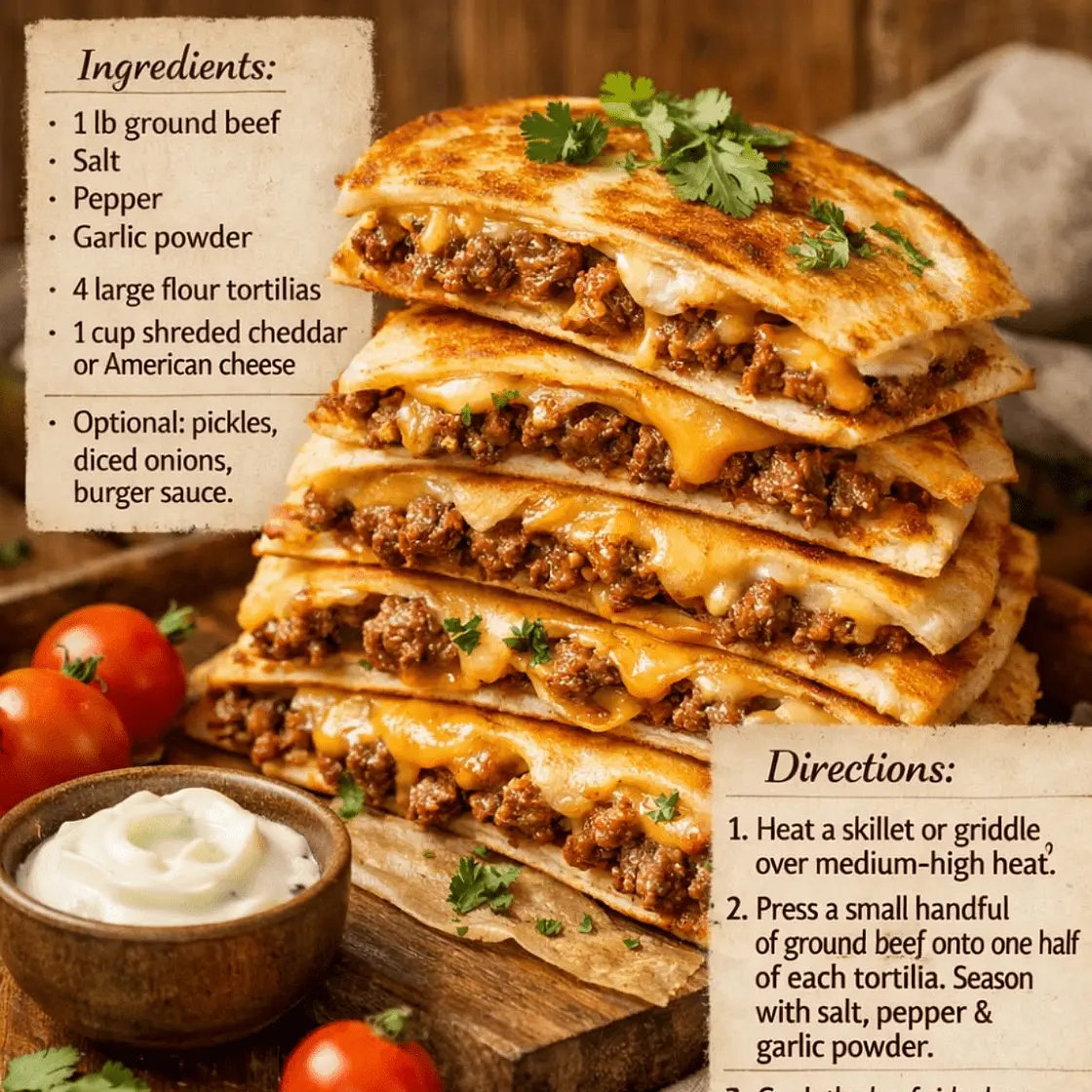 Smash Burger Quesadillas