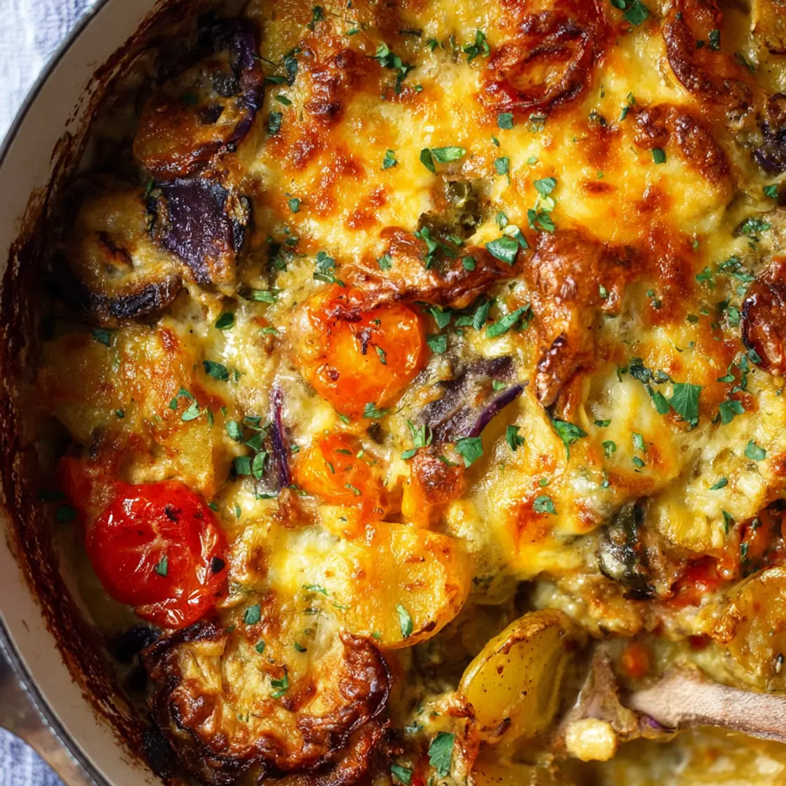 Cheesy Vegetable Potato Bake Recipe