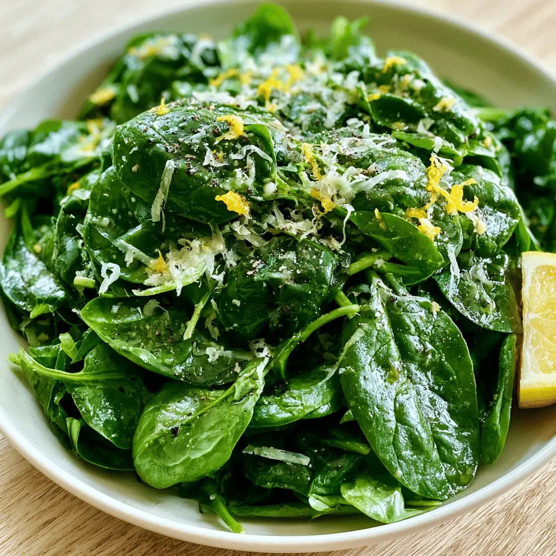 Spinach Salad with Lemon Dressing and Parmesan