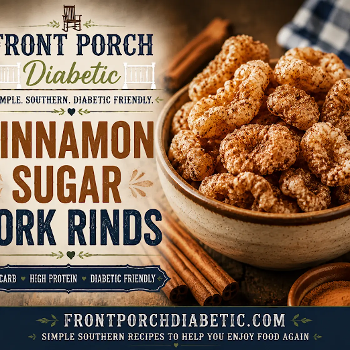 Cinnamon Sugar Pork Rinds (Diabetic Friendly)