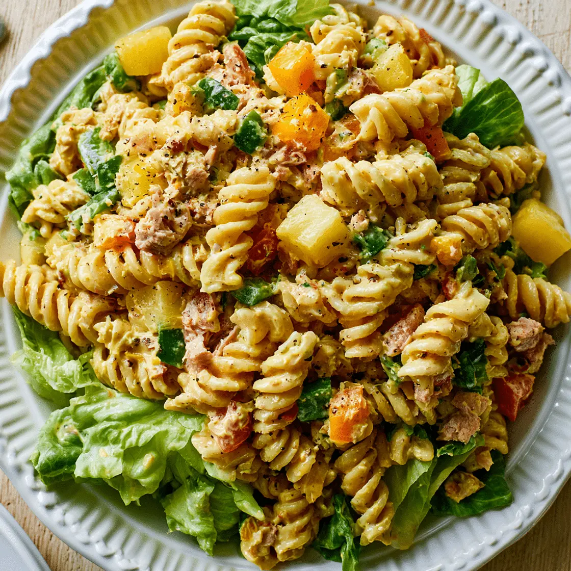 Hawaiian-Style Tuna Pasta Salad with Curry Dressing